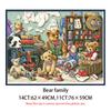 Bear Family Counted Cross Stitch Pattern Embroidery Kits Needlework Unprinted Canvas 11CT 14CT DIY Craft Set Home Decor Painting