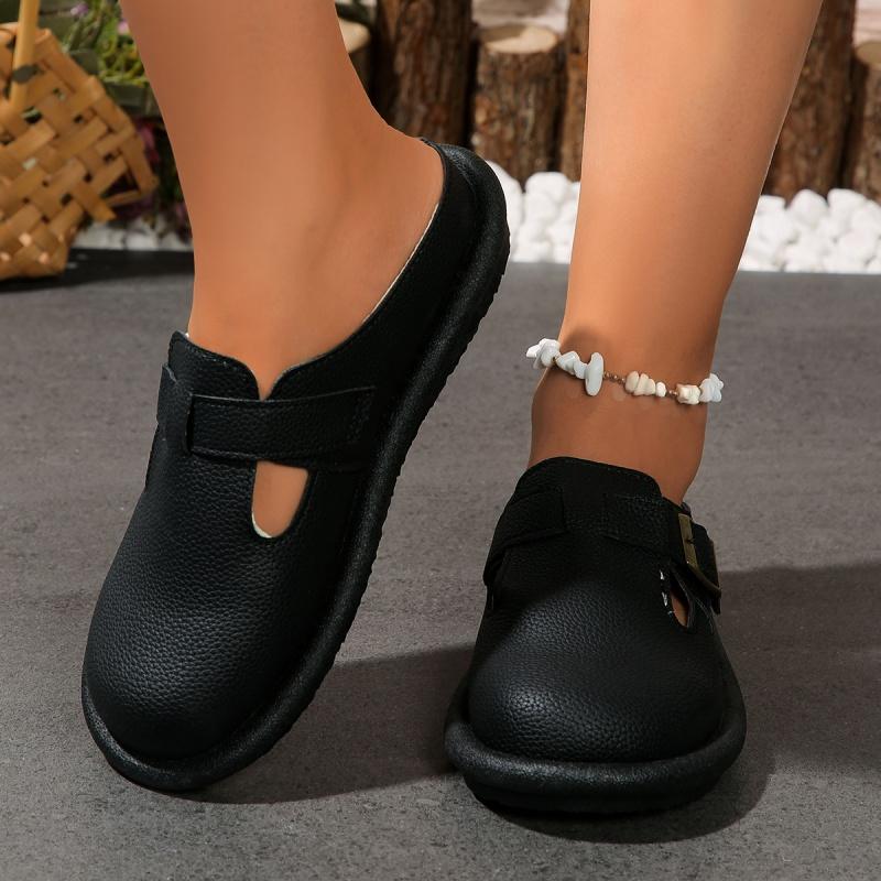 Fashion 2024 Hot Sale Shoes Female Buckle Women's Slippers Spring Autumn Closed Toe Solid Solft Sole Casual Comfortable Flat Slippers