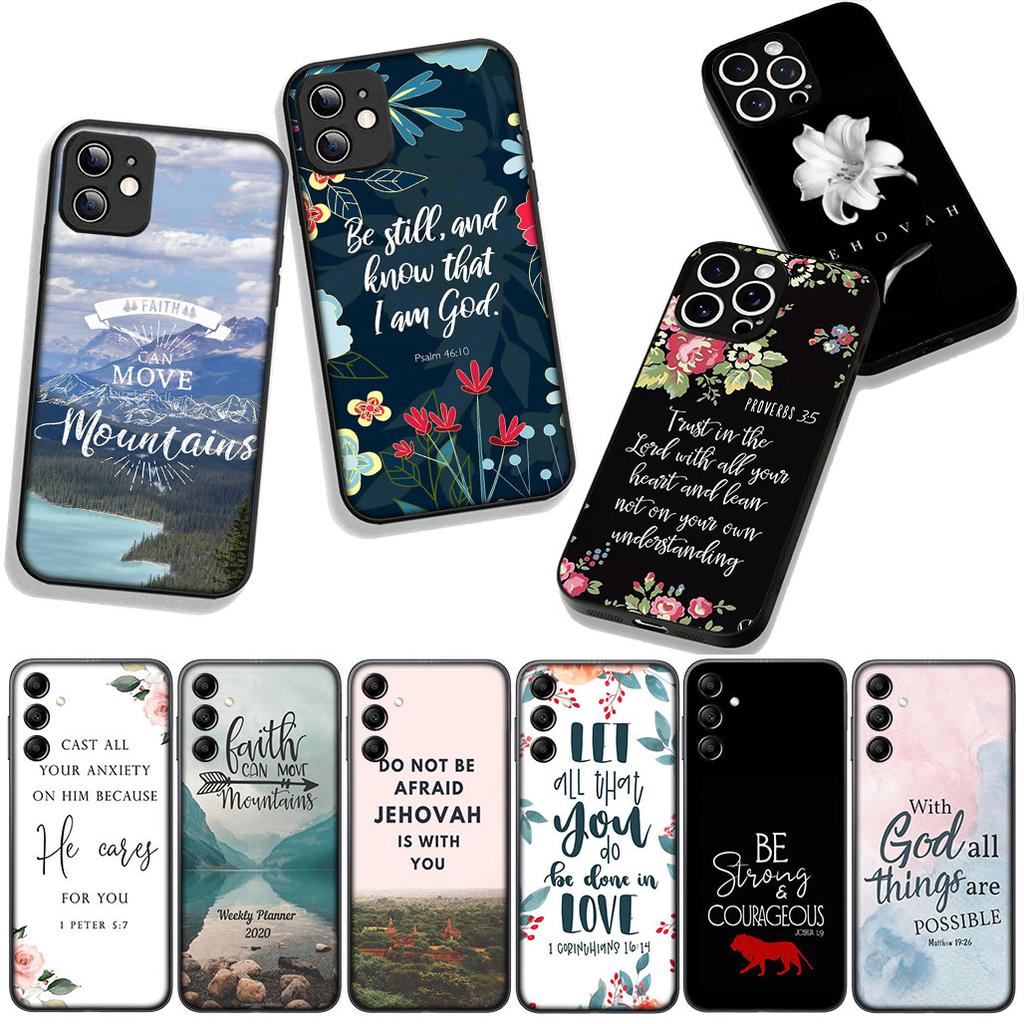 Bible Verse Flower Faith Christian Philippians Case for Samsung Galaxy S25 S24 S22 S23 FE Ultra Plus A56 A05 A06 A15 A16 A55 S7