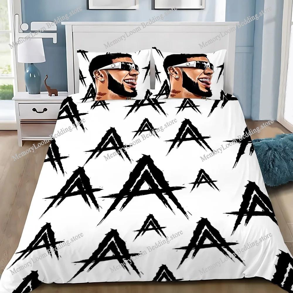 Copripiumino Federa Set Biancheria da Letto Anuel AA Real Hasta La Muerte Adulto Bambino Ragazza Decorazione Camera da Letto Regalo per Bambini Singolo Matrimoniale