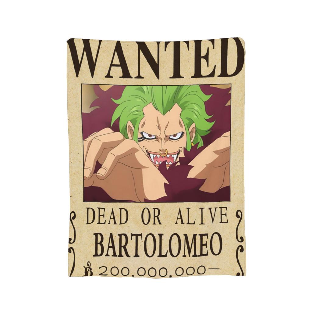 Anime One Piece Wanted Posters Blanket Fleece Decoration  Portable Ultra-Soft Throw Blankets for Bedding Office Bedding Throws