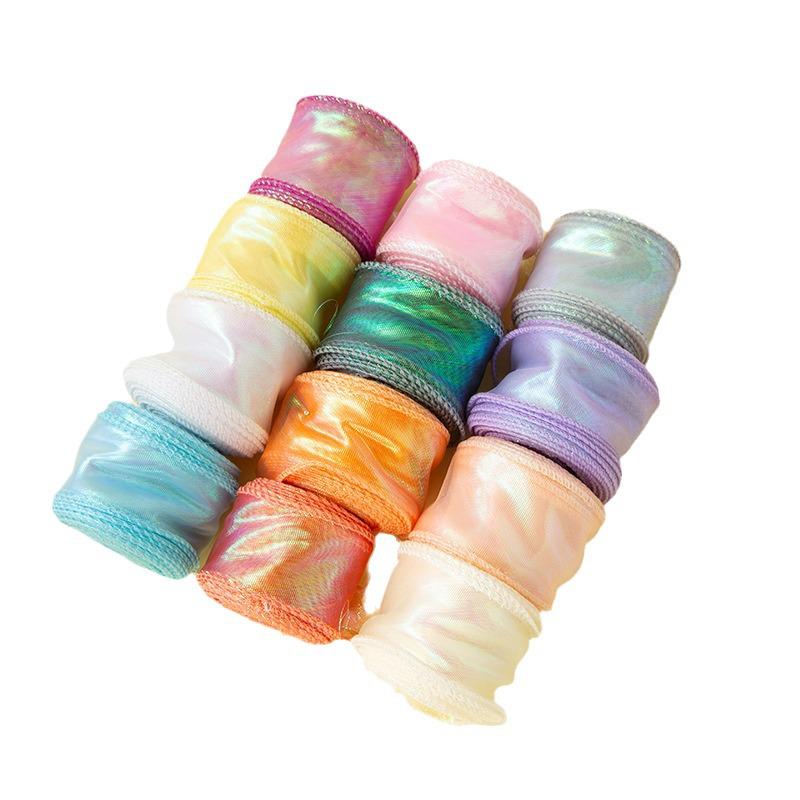 4cm x 10 Yards Iridescent Fishtail Yarn Ribbon, Polyester Lace Tulle for Floral Art & Baking.
