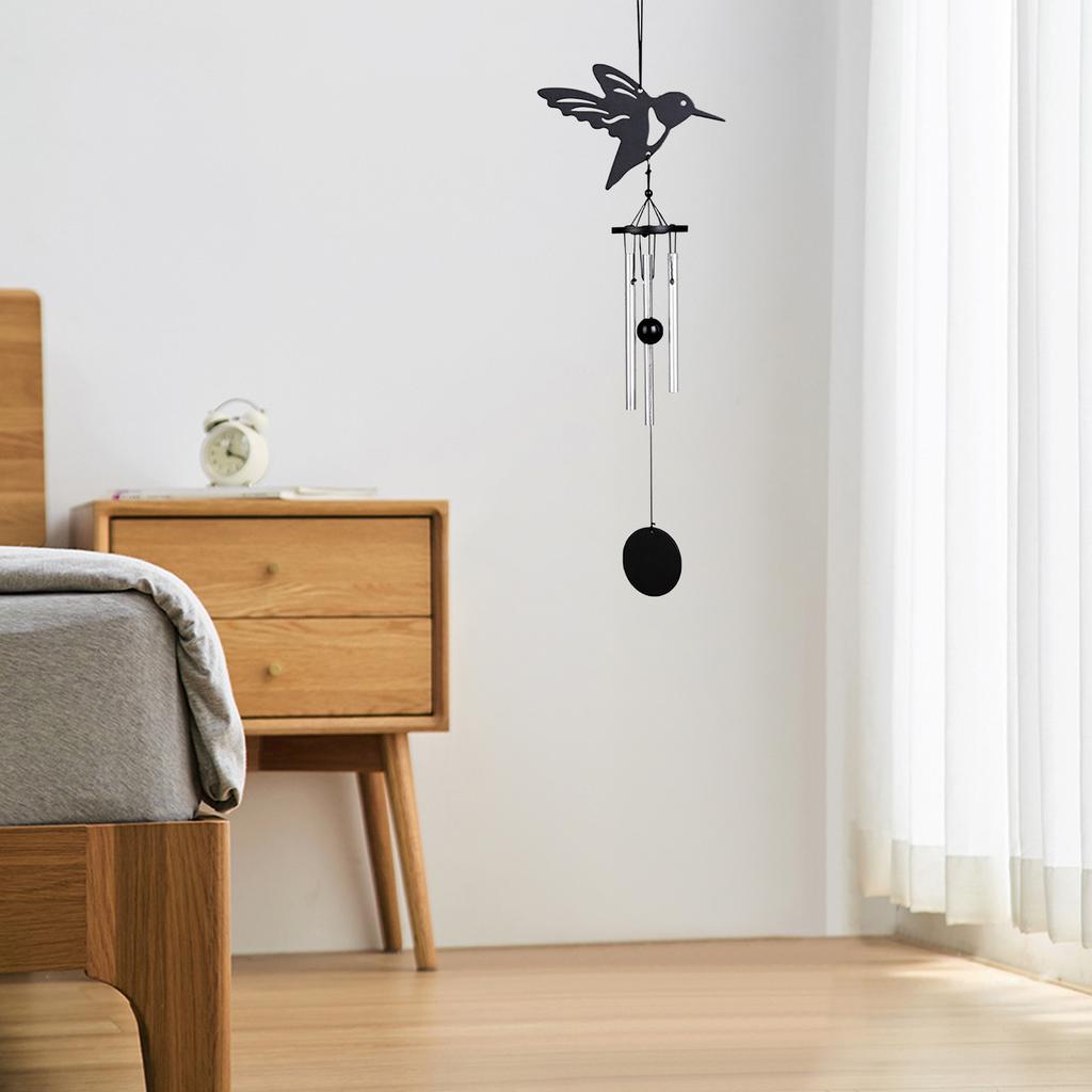 Aluminum Rod Owl Wind Chimes Acrylic Hanging Ornament for Garden Room Decor Gift 36x4.5cm