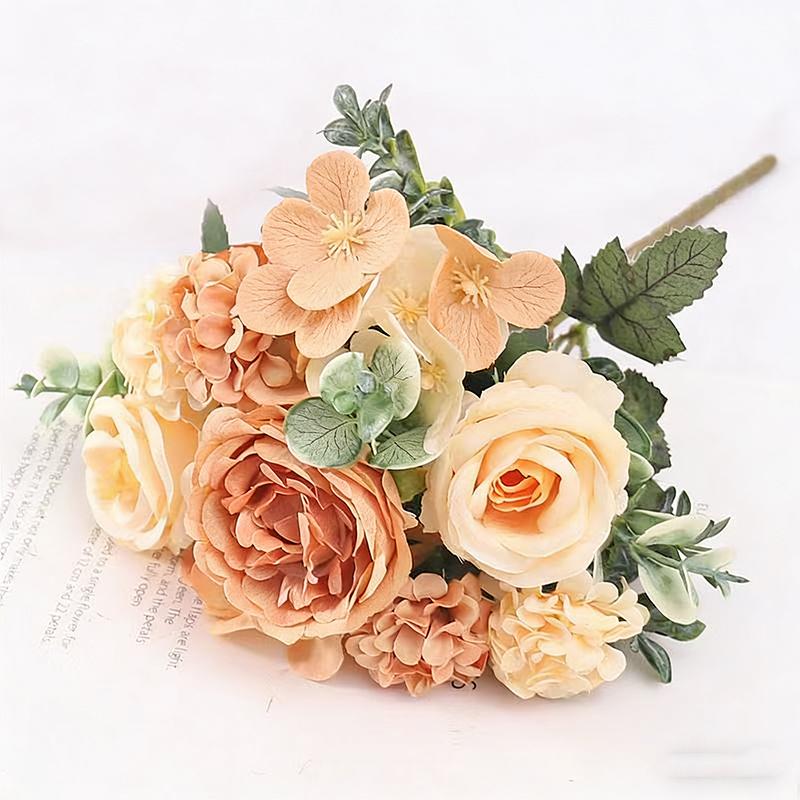 

32cm Artificial Rose Ball Daisy Silk Flower Home Decor Wedding Decoration Festival Atmosphere Ornament Vase Decor Peony Bouquet 1Pcs оранжевый