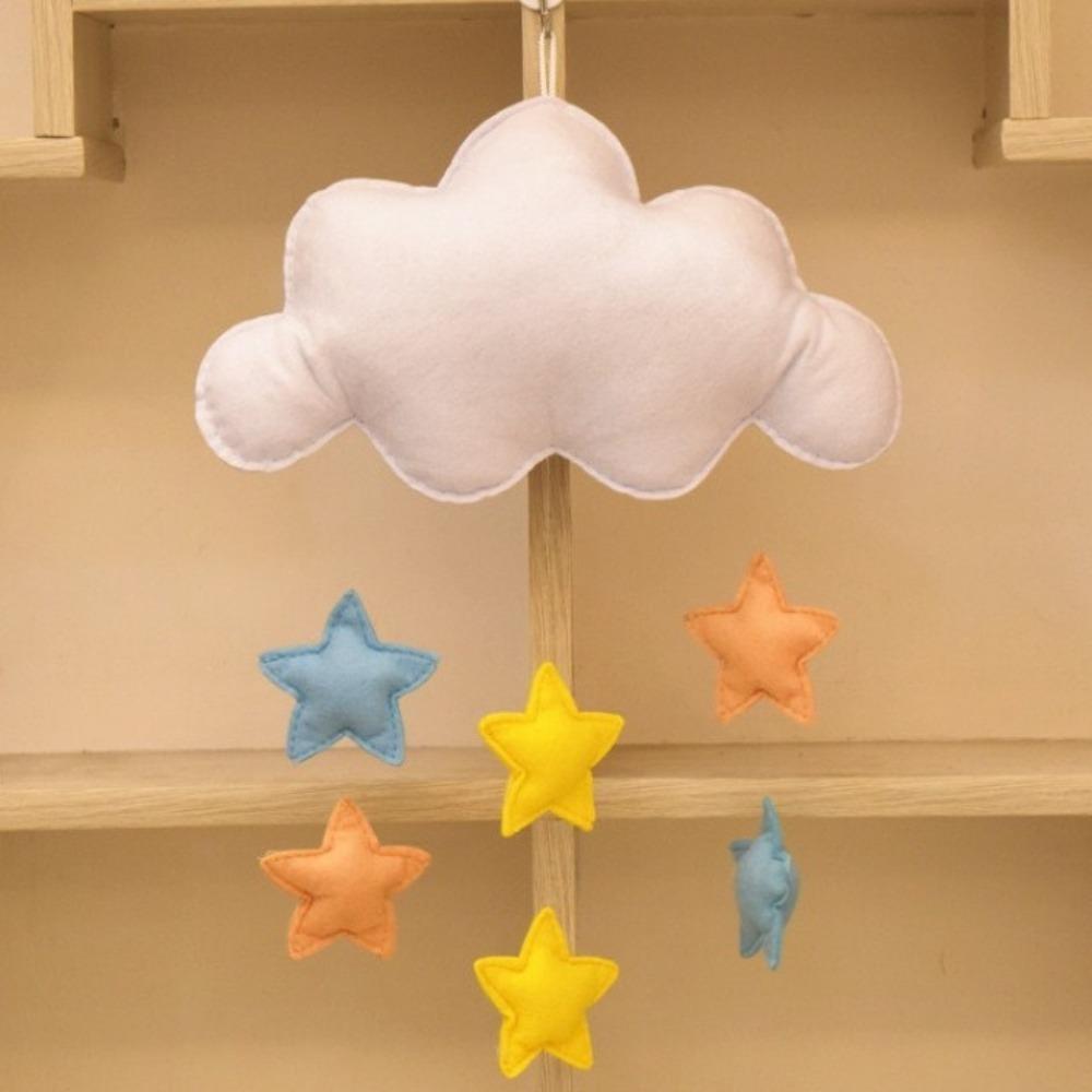 

3D Cloud Hanging Decor Nordic Style Rainbow Cloud Garland Modern Cloud Pendant Classroom Decor White Star