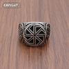 Punk 316L Stainless Steel Vikings Slavic Wheel Amulet Ring Scandinavian Runic Vikings Rings Jewelry