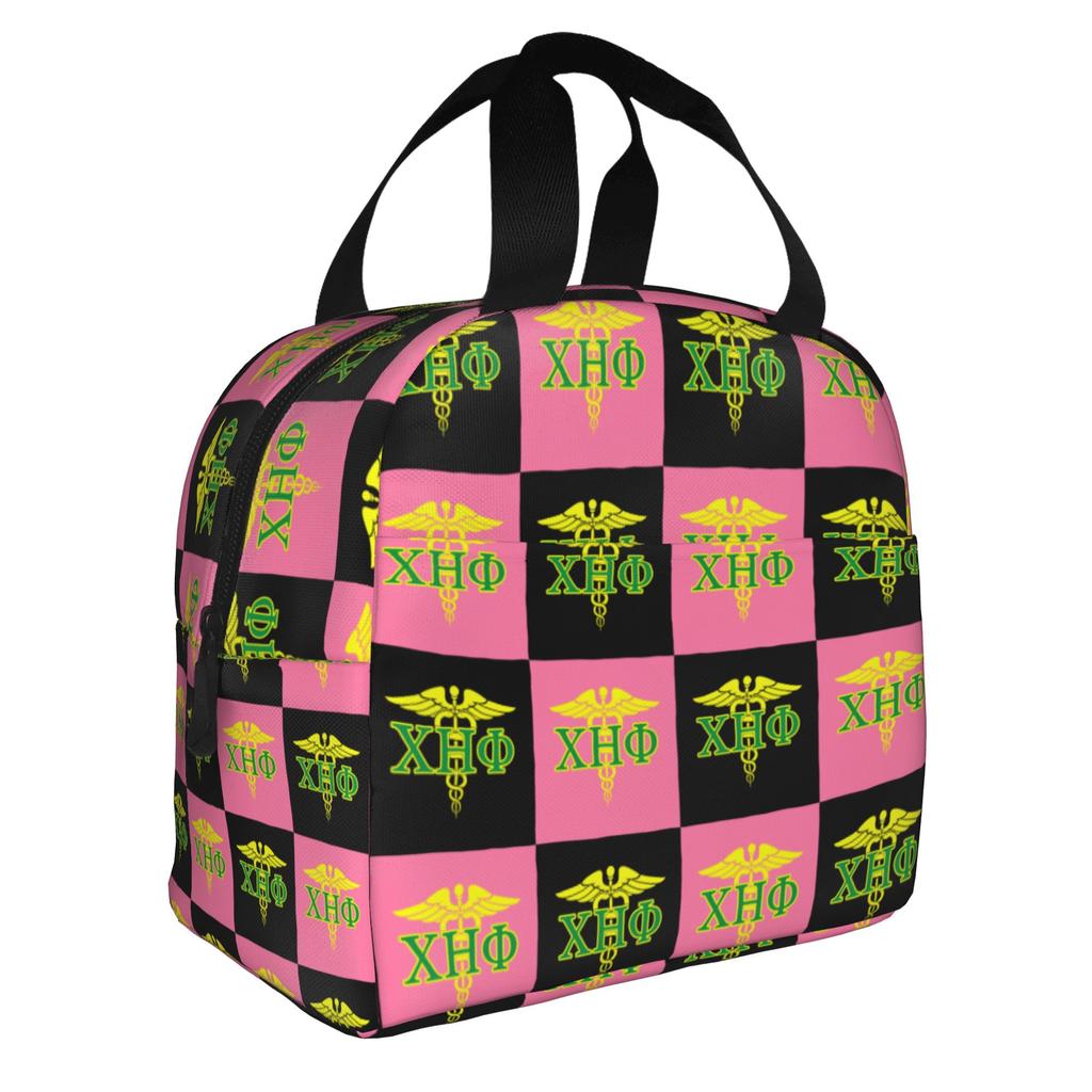 CHI ETA PHI Sorority Nurse 1932 Insulated Lunch Bags for Green and Yellow Resuable Cooler Thermal Bento Box Work School Travel