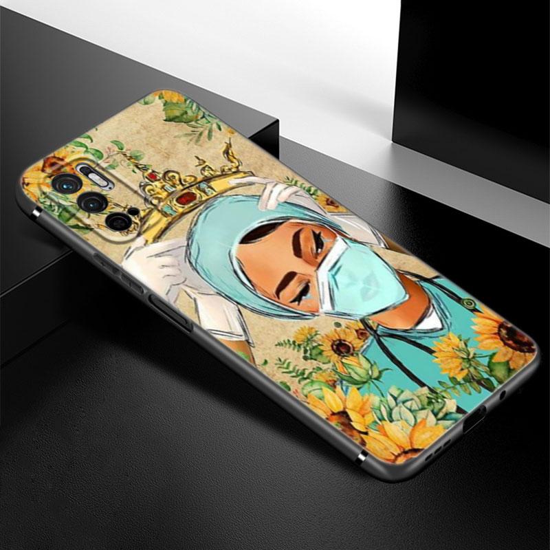 Arzt Krankenschwester Gesundheit Handyhülle für Xiaomi Redmi Note 7 8 9 10 Lite 11 11E 11T 12 Pro 11S 4G 10T 5G 8T 9S 10S TPU Schwarze Hülle