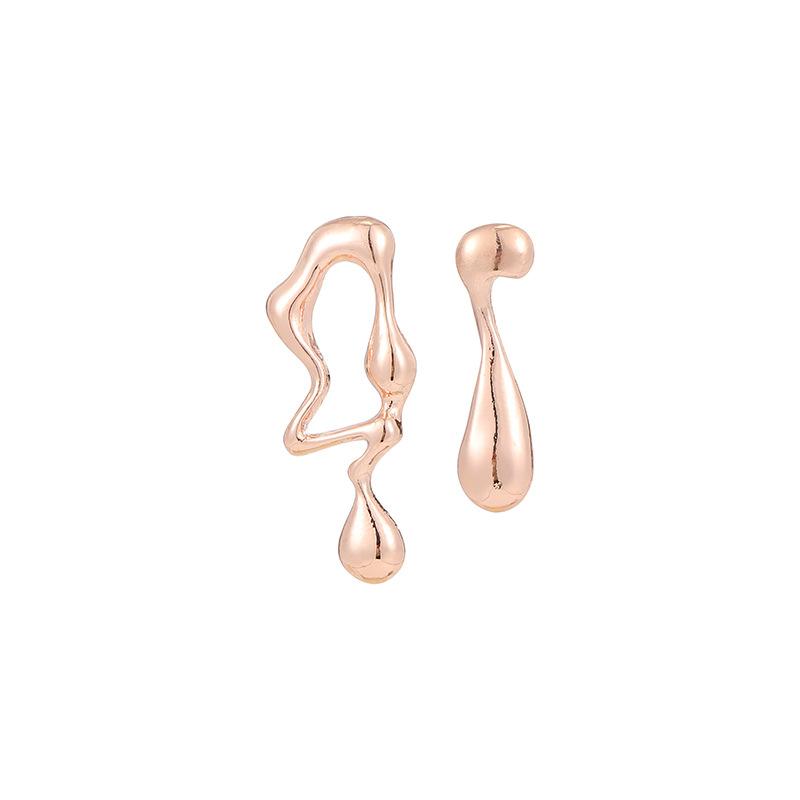 

Accessories Liquid Irregular Geometric Stud Earrings Sweet Cool Personality Design Sense Simple Alloy Water Drop Earrings