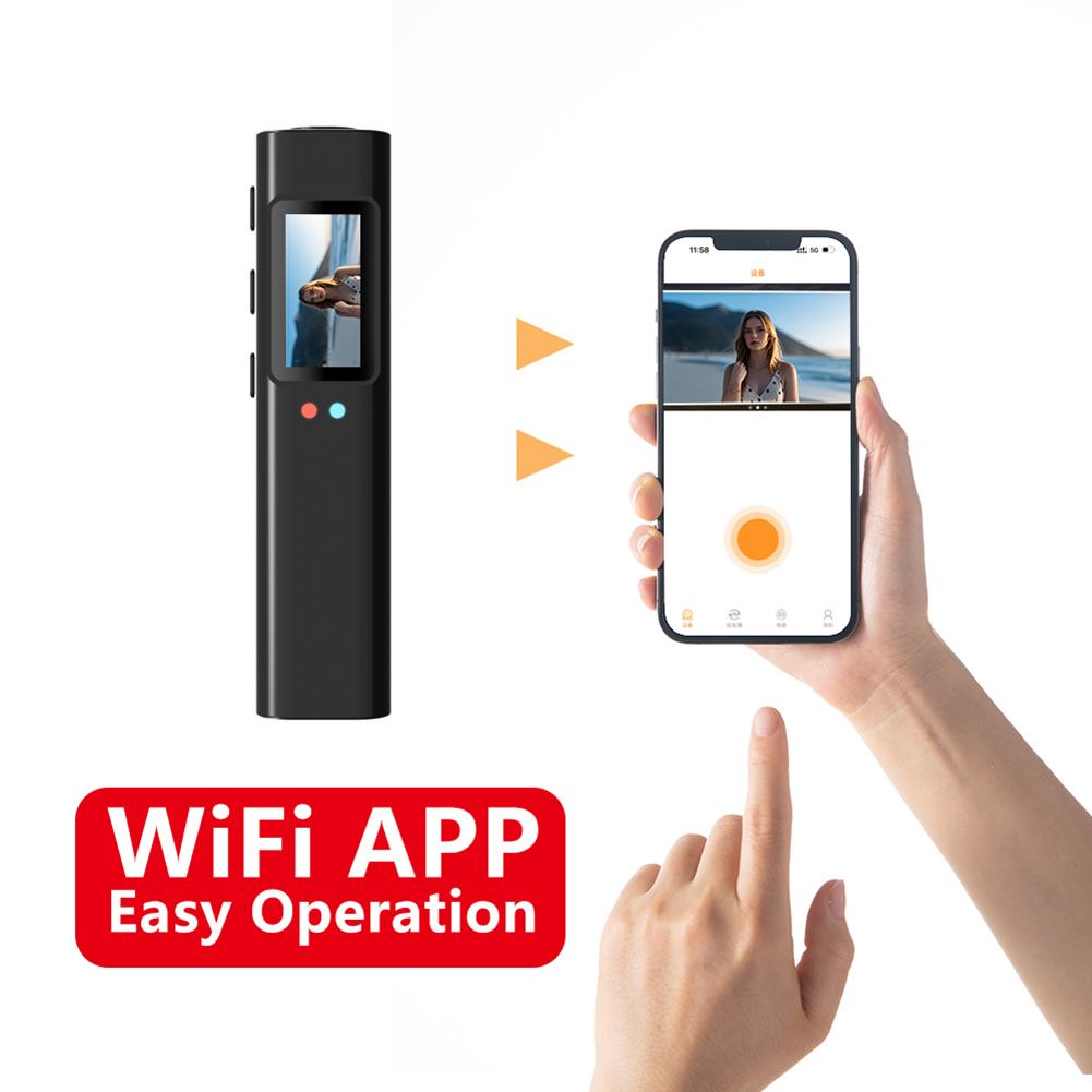 4K HD Glasses Camera WiFi Mini Digital Camera 0.96in IPS Screen Motorcycle Action Cam Wearable Eyeglasses Camera for Hiking Bike