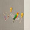 Suction Cup Wood Parrot Stand Hanging Bird Toy Window Shower Perch Toy for Budgie Bluebirds Hummingbird Bird Supplies