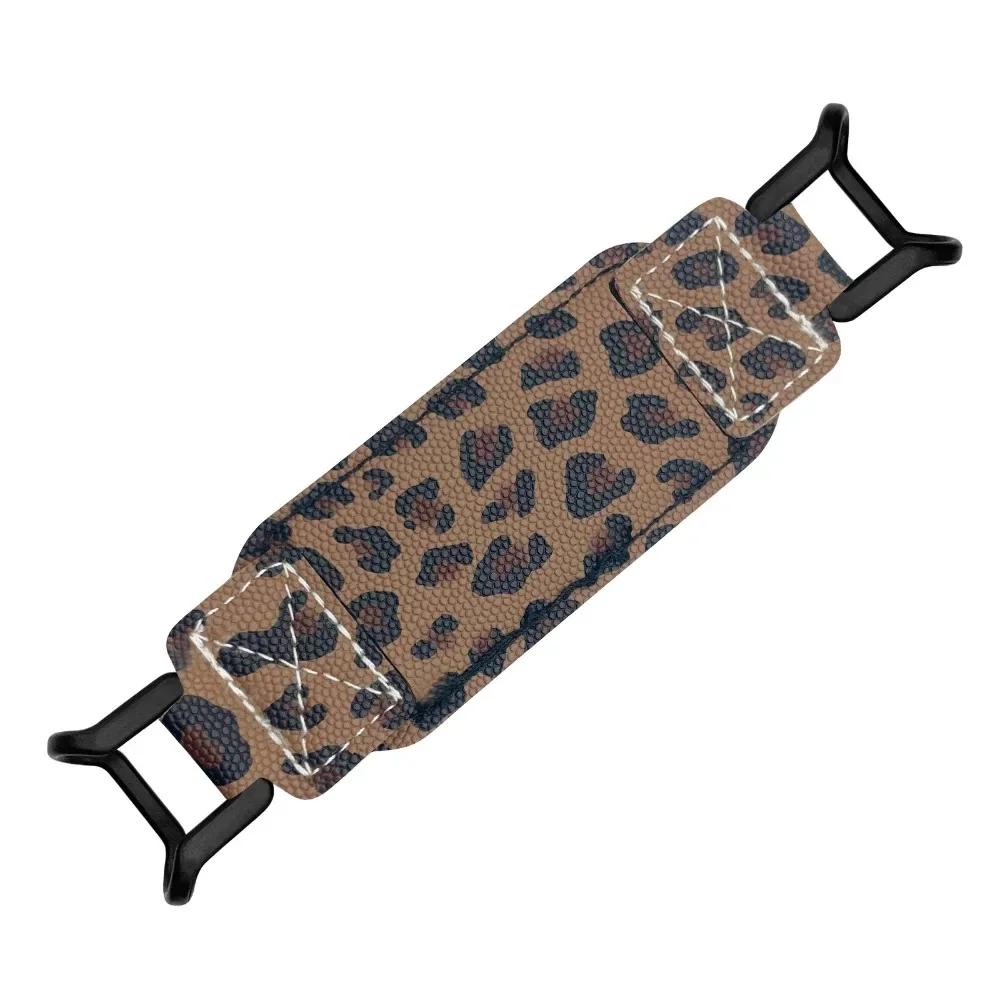 Leopardenmuster Tablet-Handgriff PU-Leder Elastischer Fingergriff-Halter für Kindle/Kobo/Voyaga/Lenovo/Sony 6-8" E-Book-Tablet
