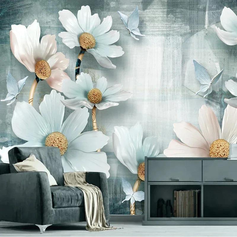Retro Blumen Wandmalereien Wohnzimmer Tv Sofa Schlafzimmer Home Decor Tapeten Für Wände 3d Wallpaper