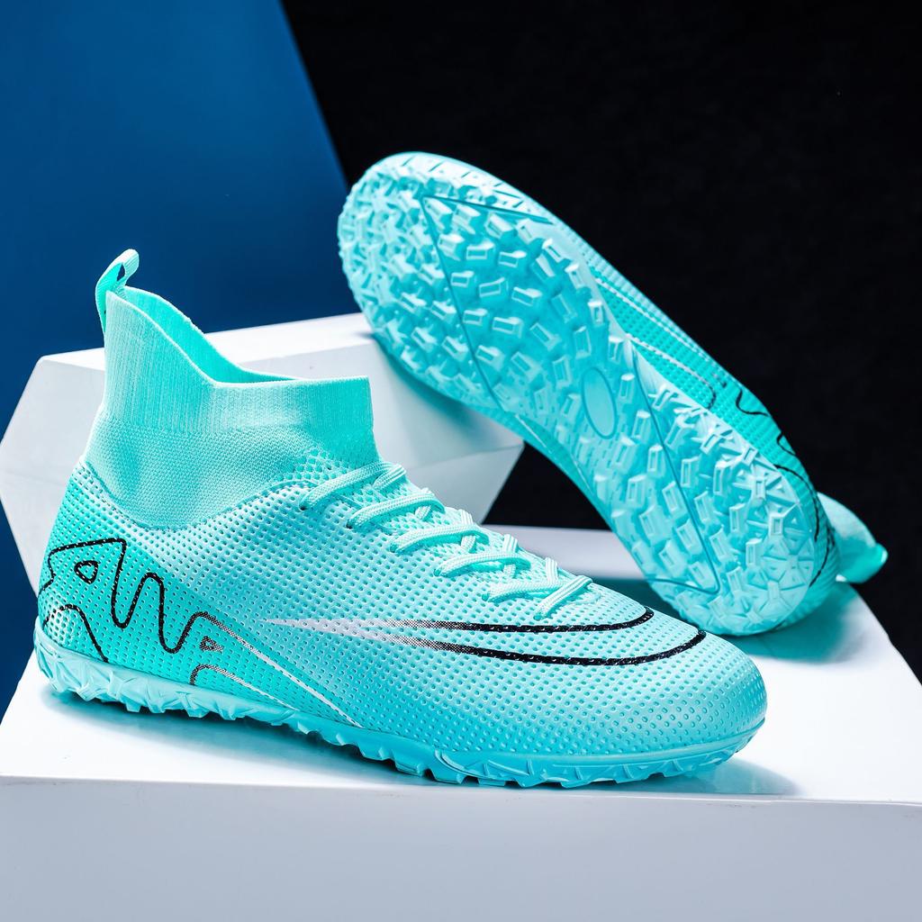 Lisované kopačky na umělý trávník tréninkové kožené boty pro muže a ženy lisované studentské rozbité vysoké pro teenagery a děti cena