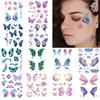 TecoKart 12 Sheets Butterfly Temporary Tattoo For Women, Waterproof Multicolor Mehndi Tattoo Stickers For Hands Face Body, Glitter Tattoo Sticker F