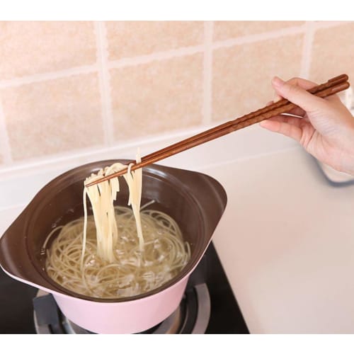 DUOLEIMI Wooden Vegetable Chopsticks, 33cm Long, Non-Slip, for Deep Frying, Extra Long (33cm)