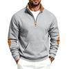 Men's Fleece Lined Color Block Zip Up Stand Collar Sweatshirt.
