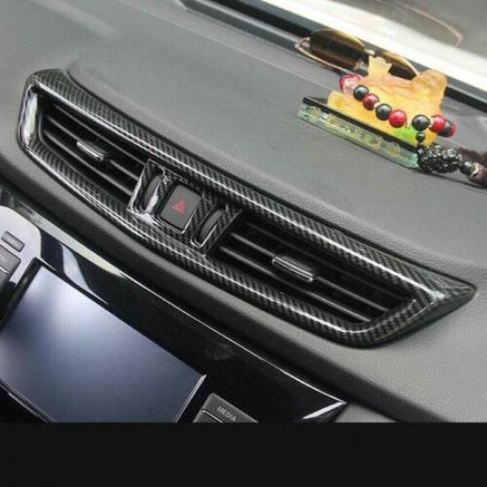 Carbon Fiber Center Air Vent Outlet Cover Trim For Nissan Rogue Sport 2017-2020