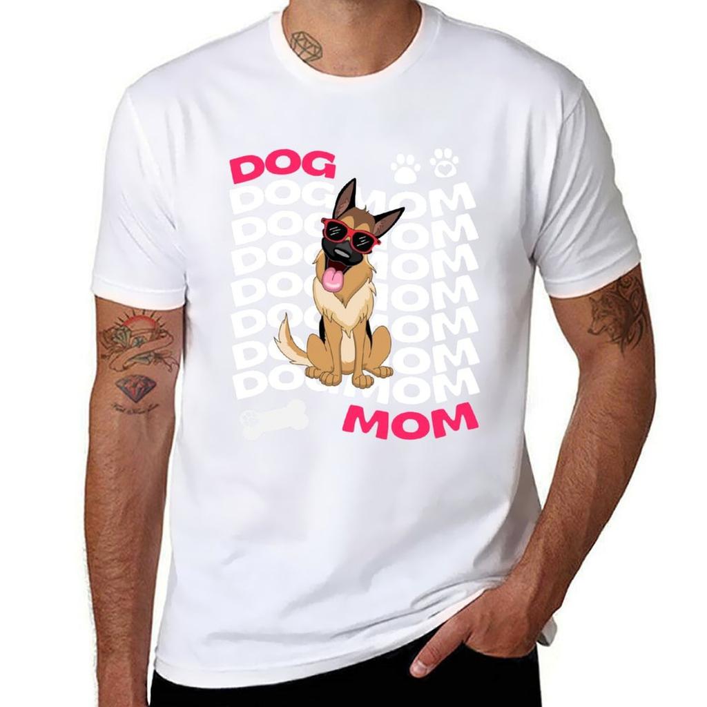 Cute Dog Mom GerUnisex Shepard TShirt Stylish Graphic Short Sleeve Top