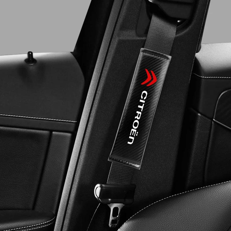for Citroen C4 C3 C5 C1 C2 Berlingo C-Elysee C4-Picasso C4-Aircross Carbon fiber Car Seat belt Cover Protective Pad Accessories