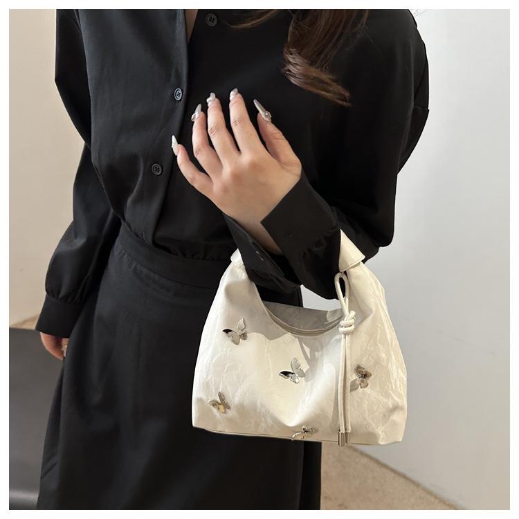 Korean Style Butterfly Clasp Faux Leather Shoulder Bag Commuter Crossbody Pouch CLE