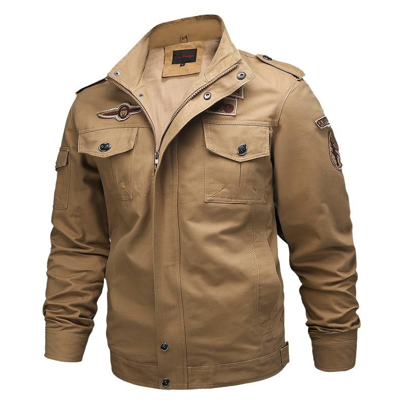 Autumn and Winter Men's Casual Jacket Military Tooling Medium and Long Large Size Trench Coat Jacket