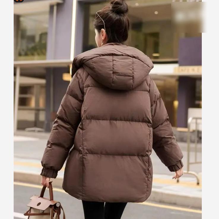 Plus Size Down Padded Jacket Winter Fashion Loose Hooded Padded Jacket Western Style Thick Warm Jacket