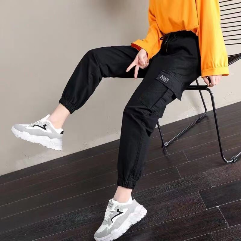 

Summer Thin Pants Female Students Large Size Loose All-match Thin Korean Fashion High-waisted Overalls S