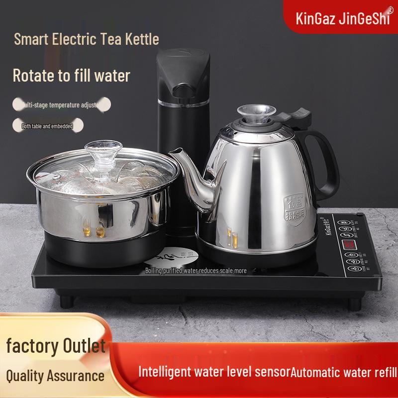 Jinge Shi Stainless Steel Automatic Water Kettle with Electromagnetic Tea Stove and Smart Tea Brewing Table