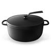Vermicular Cast Iron Enamel Matte Waterless Cooking and Bake Includes Recipe Oven Pot Pot, 26cm, Black, Function, Booklet, 2, Self-Standing Lid,