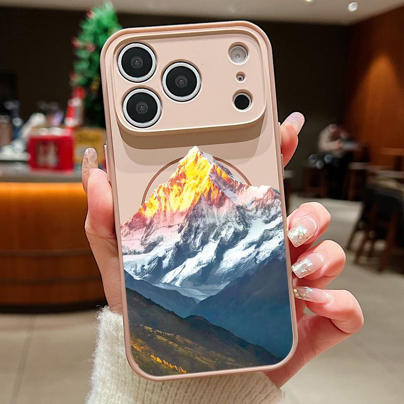 Mountain Landscape Case For iPhone 17 18 Pro Max For iPhone 16 15 14 13 Pro Max Magnetic For Magsafe Skin Feel Hybrid Phone Cover