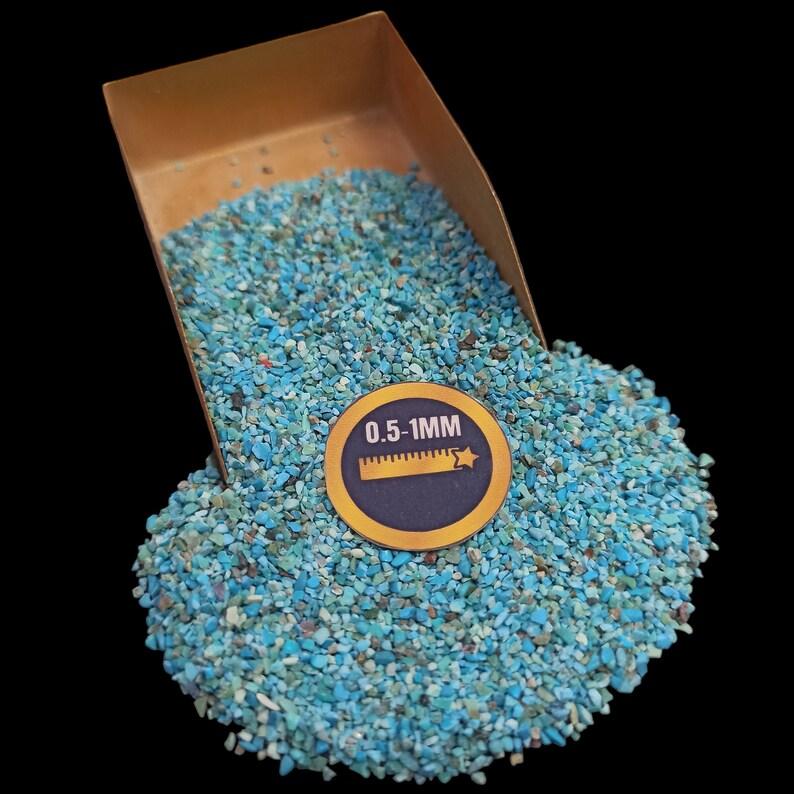 Gradelygems Natural Turquoise Crushed Sand 0.5-1mm Size – Great for Jewelry Inlays, Decorative Projects – 2 Ounce Pack (60 Gram + 5 Gram FREE)