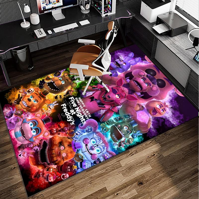 Five Nights Teddybär Büro Teppich Stuhlunterlage, Spielteppich, Geeignet für Eingangsbereich, Schlafzimmer, Wohnzimmer, Schreibtisch, Weihnachtsgeschenk