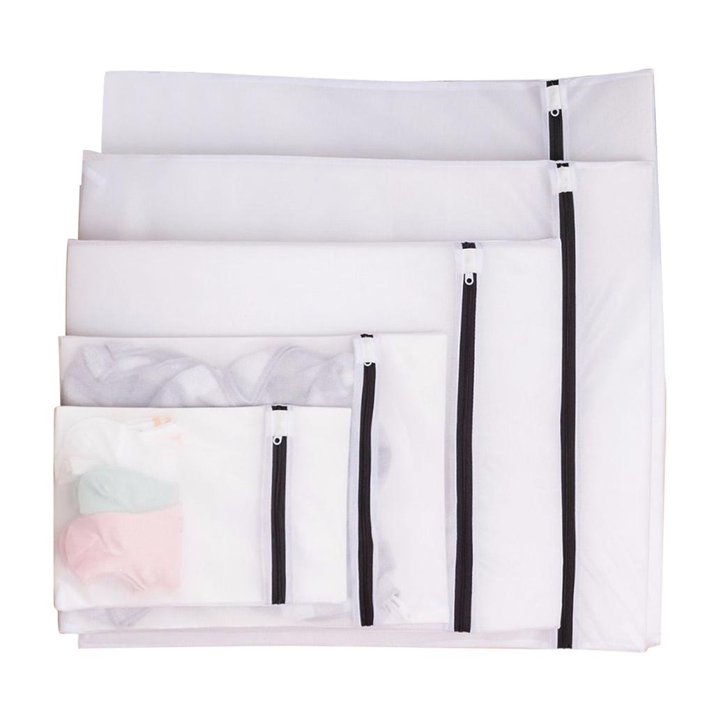 Set mit 8 Netz-Wäschebeuteln Waschmaschinen-Waschbeutel mit Reißverschluss für Unterwäsche Zuhause Hotel