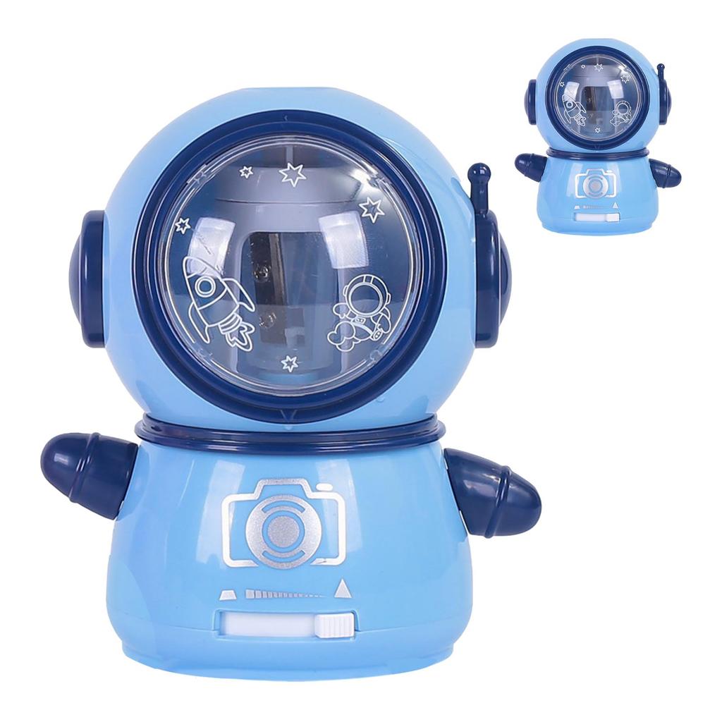 Spaceman Pencil Sharpeners Cartoon Cute Safe Flexible Electric Pencil Sharpener for Classroom Home