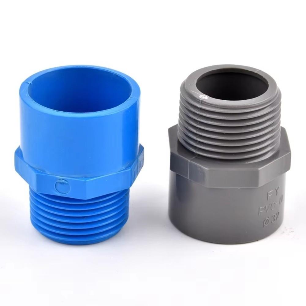 5Pcs Straight Structure PVC Pipe Connector Male Threaded Straight Pipe Connector Garden Irrigation