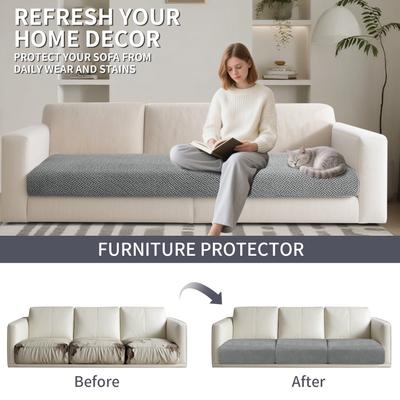 Thick Jacquard Sofa Seat Cover Elastic Sofa Cover Protector Couch Cover for Sofa Anti-dust Removable Sofa Cushion Cover