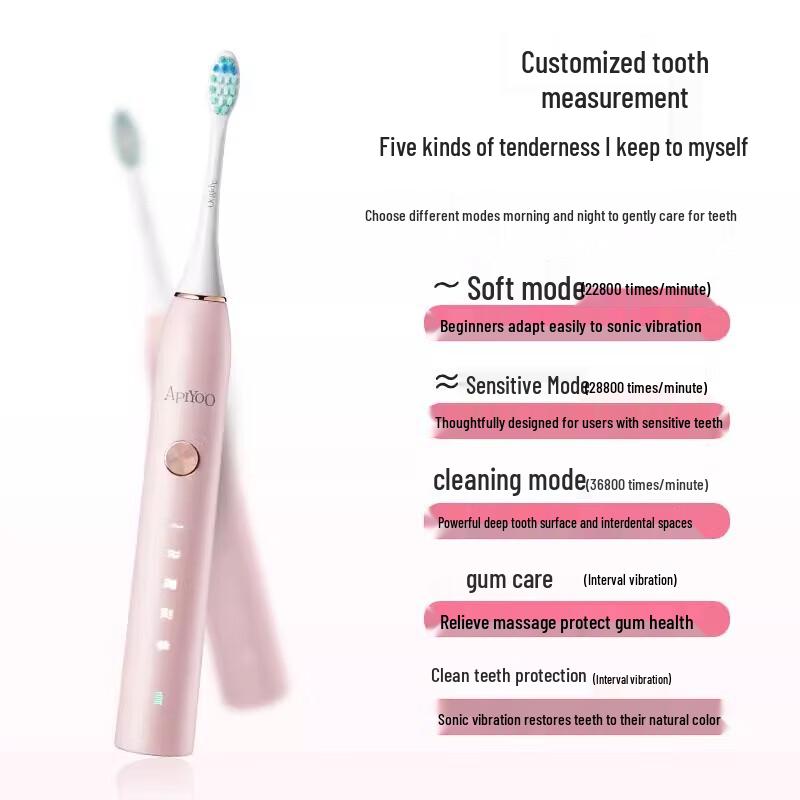 ApiYoo P7 Sonic Electric Toothbrush Couple Gift Set CN Plug (adapter Included)