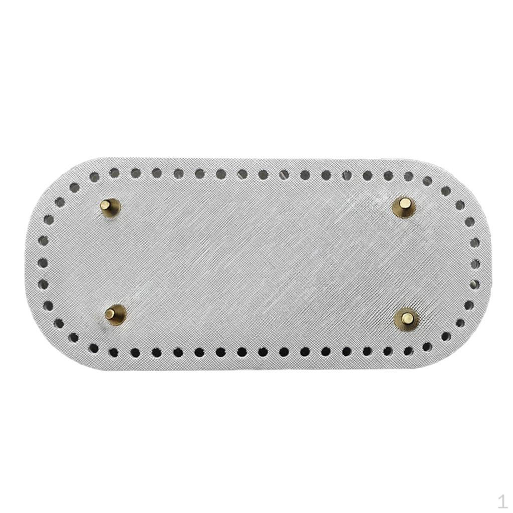 PU Leather Knitting Crochet Bag Nail Bottom Shaper Pads Weaving Bags Insert Cushion Base with 52