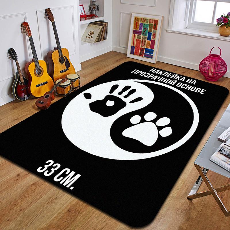 D-Dogs Paws Printed Carpet Fashion Yoga Mat Non-Slip Carpet Bedroom Decoration Outdoor Carpet Bedroom Birthday Gift