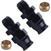 2PCS 6AN Male To 3/8" Hardline Compression Fitting Adapter Aluminum Alloy Black Anodized Straight Hardline Fuel Connector, Automotive Replacement