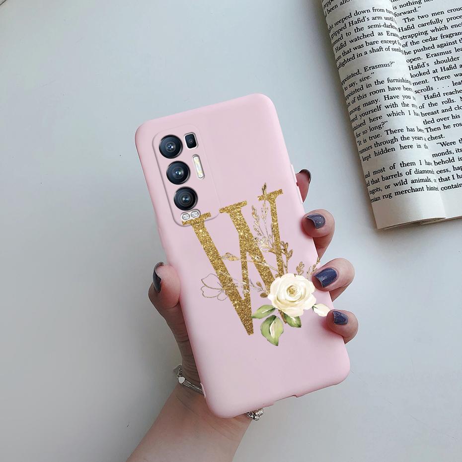 For OPPO Find X3 Neo Phone Case CPH2207 Cute Letters Soft Silicone Bumper Cover For OPPO Find X3 Neo Reno 5 Pro Plus Case Fundas