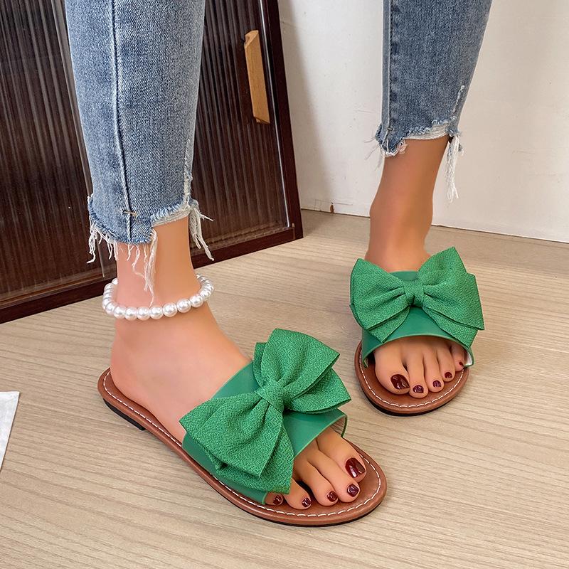 Women's Plus Size Round Toe Slippers - 2025 Fashion Butterfly Flower Sandals, Comfortable and Casual.