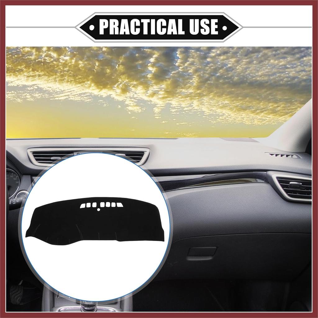 Car Dashboard Cover Mat Compatible for Buick LaCrosse 2005-2008, Protective Polyester Black Center Console Interior Trim Dash Board Mat Replace Parts