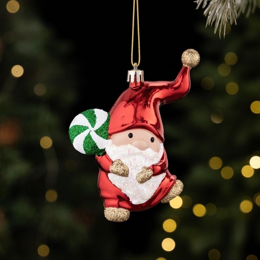 Plastic Santa Claus Snowman Pendant Snowman Christmas Hanging Cute Xmas Ornaments  Kids Xmas Gift