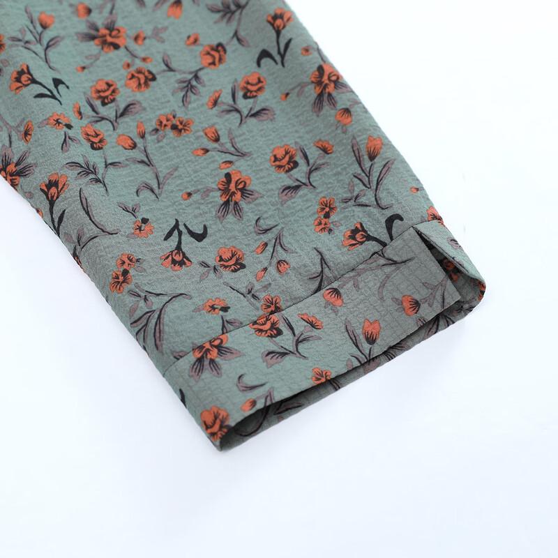 SIFONE Women's Spring Floral Lapel Blouse