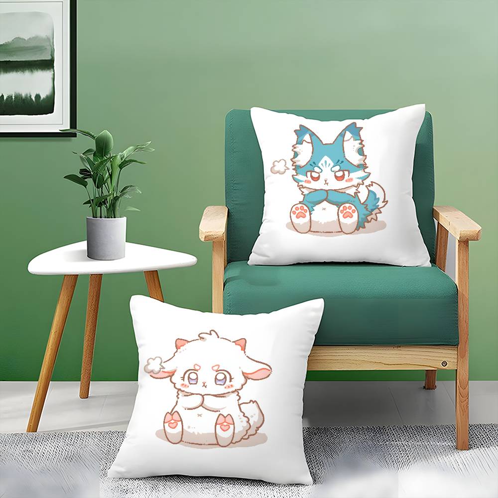 Cute Cure Animal Angry Pillow Case Comfort Sofa Bed Silky elegant Invisible zipper Decorative cushion cover