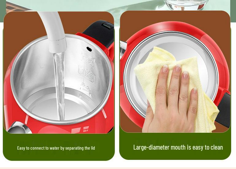 Wanlida Red Stainless Steel Smart Electric Kettle with Double-Layer Anti-Scald Insulation and Constant Temperature Control.