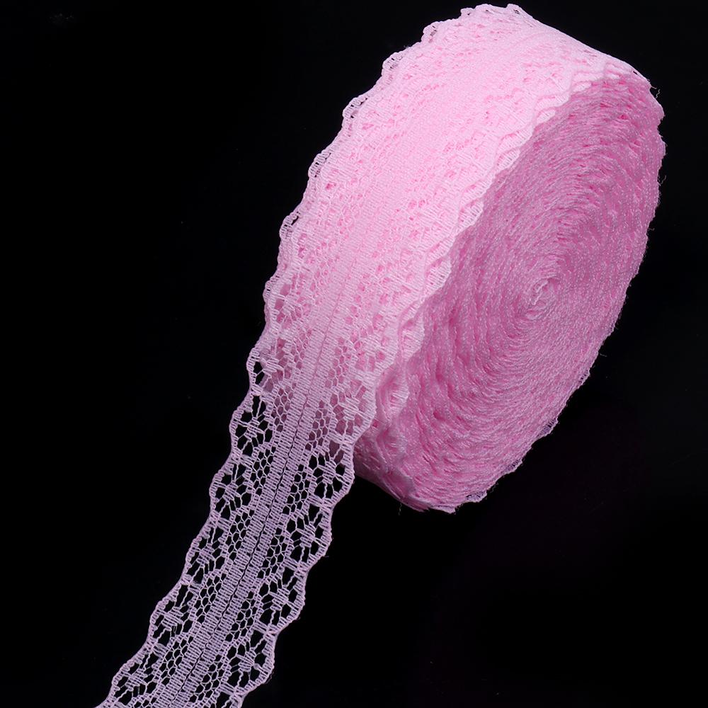 20yards/lot 2.8cm Colorful Lace Ribbon Non Elastic Hollow Lace Webbing DIY Flower Bow Gift Packing Clothing Wedding Decoration