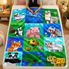 Flannel Blanketminecraft Warm Soft Throw Blanket for Indoor Sofa Bed Living Room Use